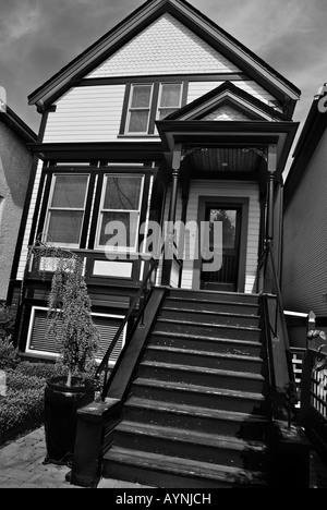 Beautifully restored, designated heritage house in Strathcona neighbourhood in downtown eastside Vancouver Stock Photo