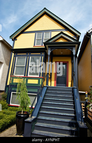 Beautifully restored, designated heritage house in Strathcona neighbourhood in downtown eastside Vancouver Stock Photo