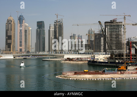 ARE United Arab Emirates Dubai 29 10 2006 Dubai Marina artificial yacht harbour Real Estate developing area Stock Photo