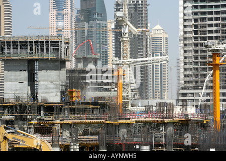 ARE United Arab Emirates Dubai 29 10 2006 Dubai Marina artificial yacht harbour Real Estate developing area Stock Photo