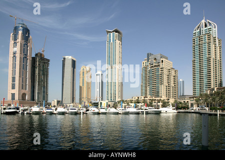 ARE United Arab Emirates Dubai 29 10 2006 Dubai Marina artificial yacht harbour Real Estate developing area Stock Photo