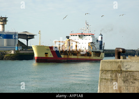 dredger rene gibert in Boulogne sur Mer Harbour France Europe Stock Photo