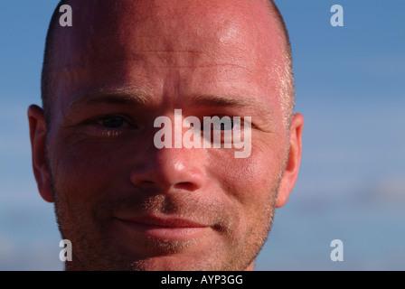 Portrait of a man with a bald head Stock Photo