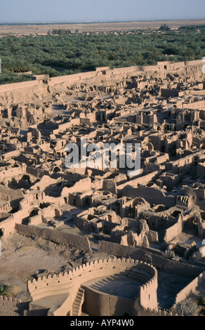 IRAN Central Asia Middle East Kerman Province Bam Arg e Bam Citadel castle fort and old mud brick city before 2003 earthquake Stock Photo