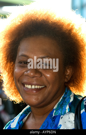 fiji nadi woman in market Stock Photo