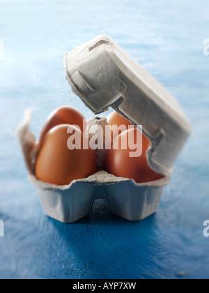 Burford Brown organic free range chicken eggs - Soft focus Stock Photo