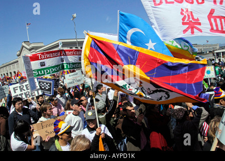 'Olympic Torch Reception, '^anti-China Protest', 'San Francisco', April 9 ^2008' Stock Photo