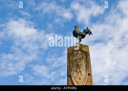 Rooster on top of French Plaza Obelisk Stock Photo