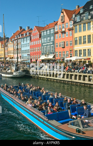 Illusion Sidelæns Siege Nyhavn New Harbour once the Red Light District now a famous tourist  attration with many cafés Copenhagen Denmark Stock Photo - Alamy