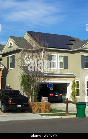 Residential solar panels, Orange County, California, USA. Photo March 2008. Stock Photo