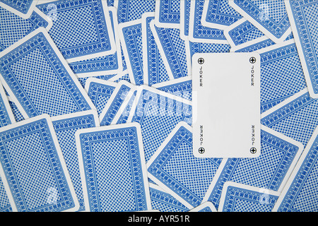 Joker card on cards Stock Photo