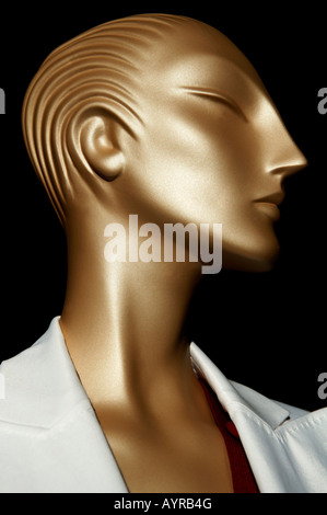 Bronze-coloured female mannequin, Art Deco replica, Nuremberg, Bavaria, Germany Stock Photo