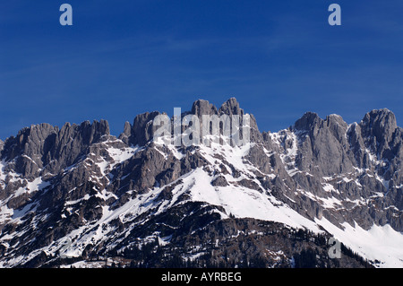Wilder Kaiser Range near Going, Tirol, Austria, Europe Stock Photo