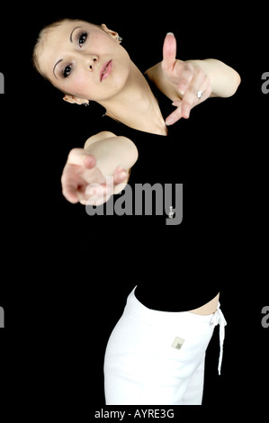 Young female ballet dancer, ballerina, dance pose Stock Photo