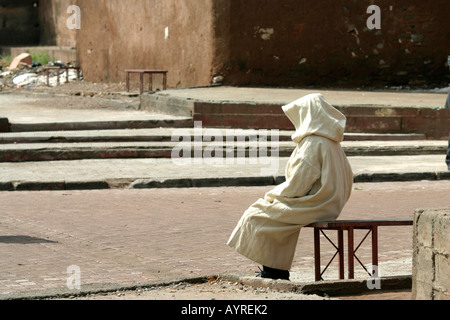 Man wearing the traditioanl jellaba, Morocco Stock Photo