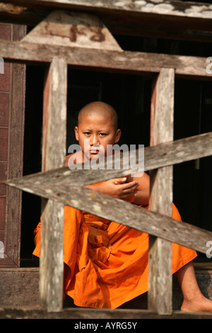 Young Buddhist monk, Mae Hong Son, Thailand, Southeast Asia Stock Photo