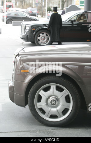 Detail of two parked Rolls Royce cars Stock Photo