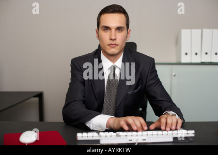 Businessman using a computer, portrait Stock Photo