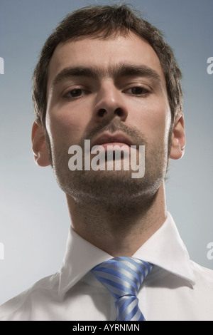 Portrait of a businessman, worm's eye view Stock Photo