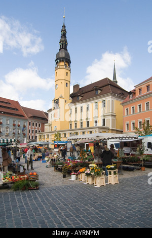 Town hall square, Bautzen, Saxony, Germany Stock Photo