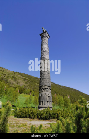 Sagasøyla (Saga Column), 34 metres high, Bøverdal Valley, Lom, Oppland, Norway, Scandinavia Stock Photo