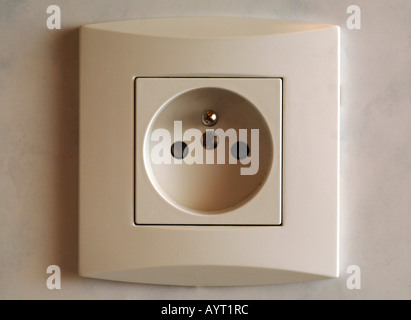 Plug socket, European EU Europe, 2 pin Stock Photo