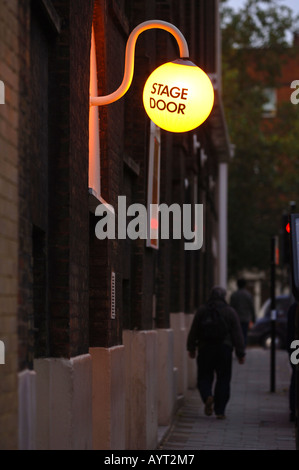 Stage Door sign at The Old Vic theatre in London, Britain UK Stock Photo