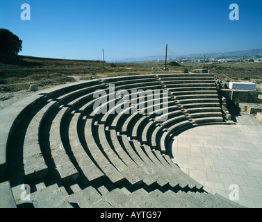Ausgrabungen, praehistorische Staette, Amphitheater (Roemisches Odeon), Freilichttheater, Paphos auf Zypern Stock Photo