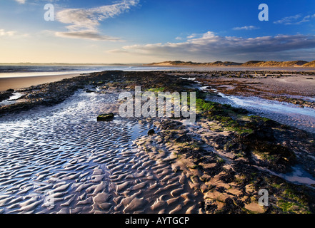 Beadnell Beach, Northumberland looking south Stock Photo