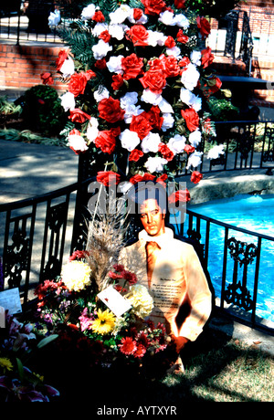 Display next to Elvis Presley's grave in Graceland Memphis USA Stock Photo