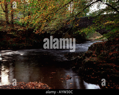 An ancient pack horse bridge at Clappersgate in the English Lake District Stock Photo