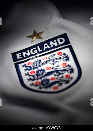 A close up of the badge on an English football shirt Stock Photo
