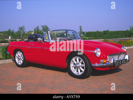 red MG convertible sports car Stock Photo