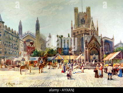 Market Square in Cambridge, England Stock Photo