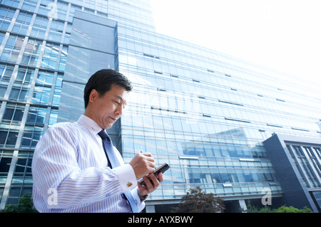 a man using PDA Stock Photo