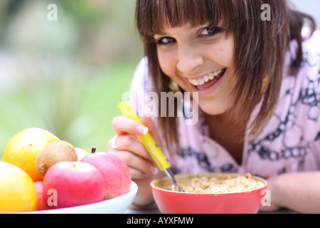 Teenager Eating Cereal Model Released Stock Photo