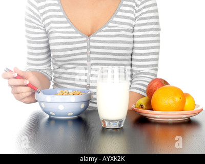 Teenager Eating Cereal Model Released Stock Photo