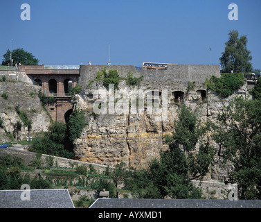 Schlossbruecke und Bock-Kasematten in Luxemburg, Luxemburg Stock Photo