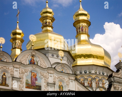golden domes of the orthodox church of lavra pechersk, kiev ukraine Stock Photo