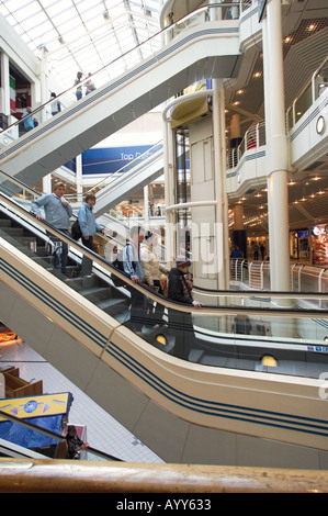 Inside the Prince's Quay shopping centre in the City of Hull, Yorkshire ...