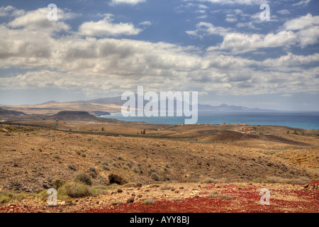 Landscape north of La Pared on the western coast of Fuerteventura, Canaries, Spain Stock Photo