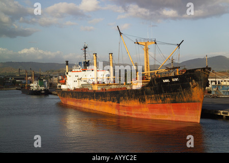 Container ship Santiago de Cuba Cuba Caribbean Stock Photo - Alamy