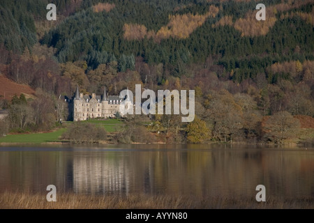 Tigh Mhor Hotel on the shores of Loch Achray in the Trossachs, Scotland Stock Photo