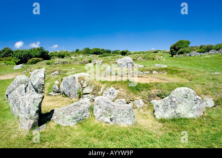 Carn Euny Iron Age village on the Penwith peninsula, near Sancreed in Cornwall, UK Stock Photo