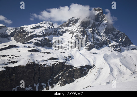 The Matterhorn/Cervino mountain seen from the Italian side, Cervinia, Italy Stock Photo