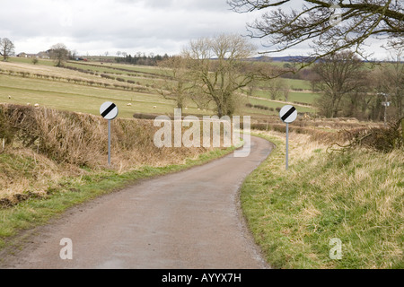 Rural country lane , Glanton, Northumberland,England. Stock Photo