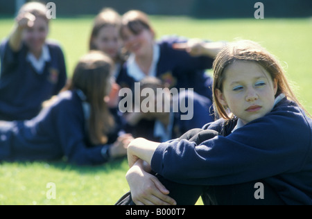 School playground schoolgirl being bullied by classmates Stock Photo ...