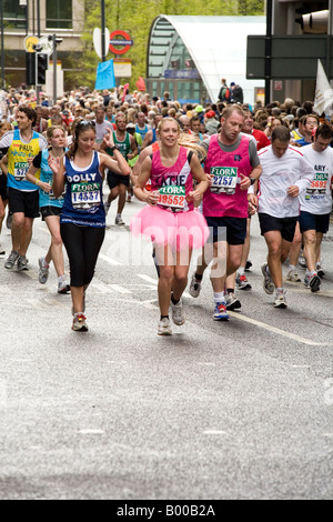 Fancy dress charity runners at the London marathon 2008 Stock Photo