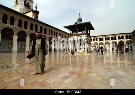 Courtyard of the Umayyad mosque, a historical religious landmark in Damascus, Syria. Stock Photo