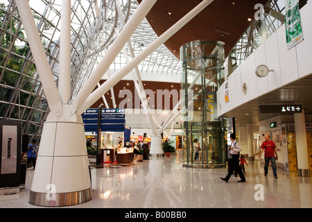 Metal support pillar at the duty free section of Kuala Lumpur International Airport (KLIA) in Malaysia Stock Photo